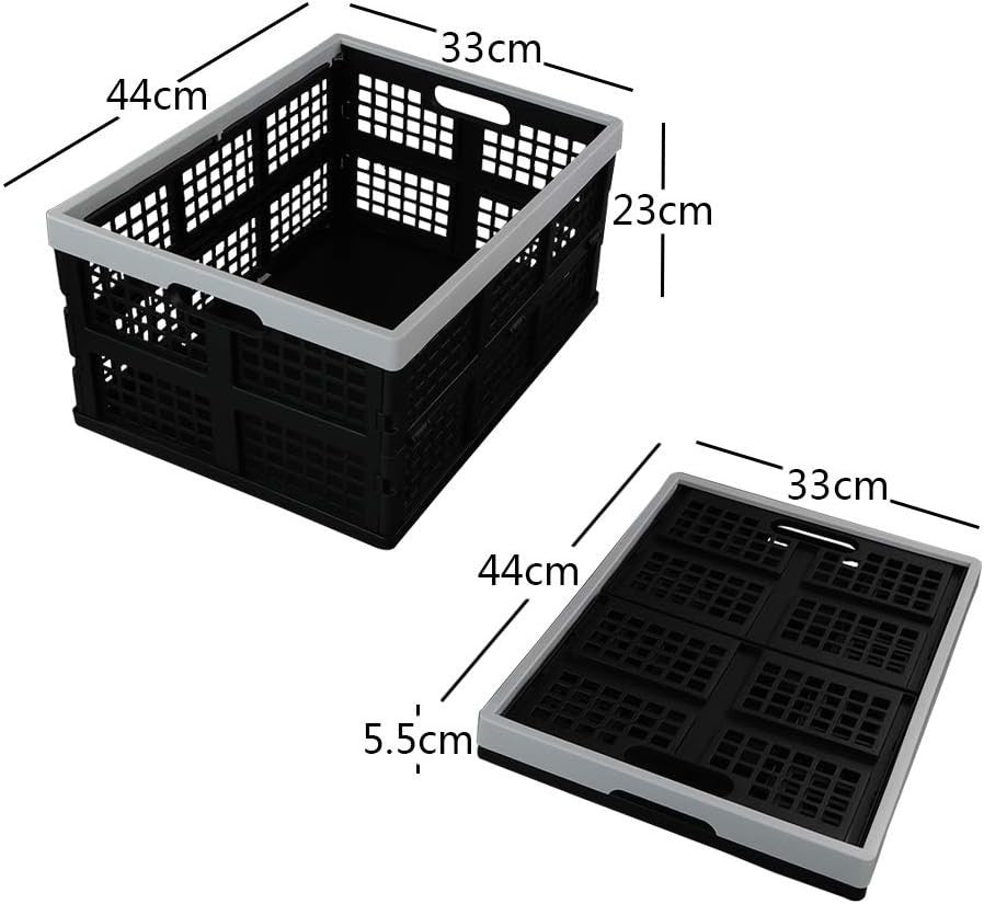 3 Pack Collapsible Storage Crates Foldable Plastic Boxes