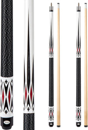 58" Pool Cue Set 2 Pack 20oz Maple Billiard Sticks 13mm Linen Wrap