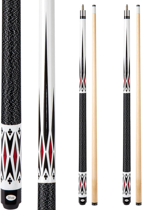 58" Pool Cue Set 2 Pack 20oz Maple Billiard Sticks 13mm Linen Wrap