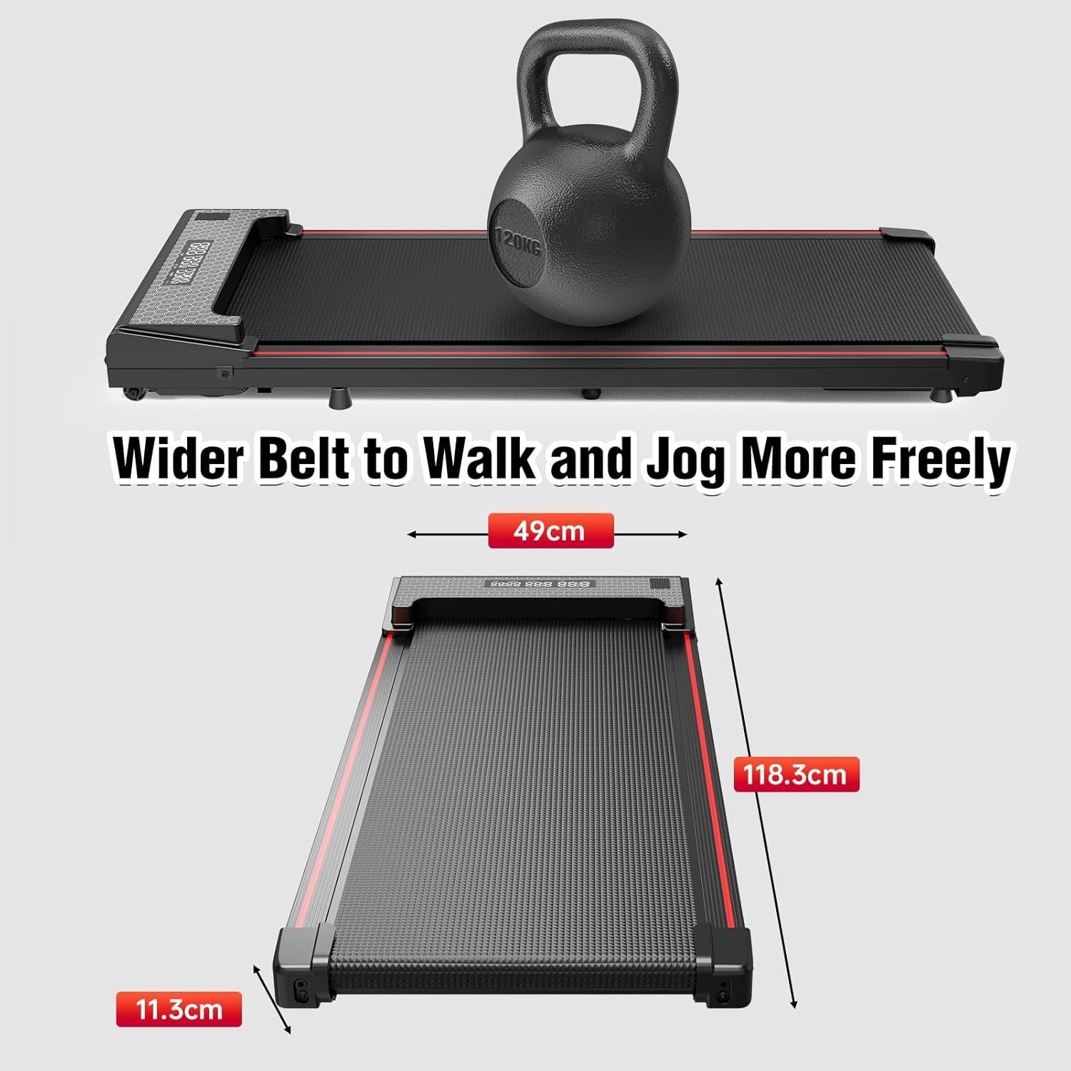Under Desk Treadmill 1-6km/h Portable Home Office Walking Pad LCD Remote