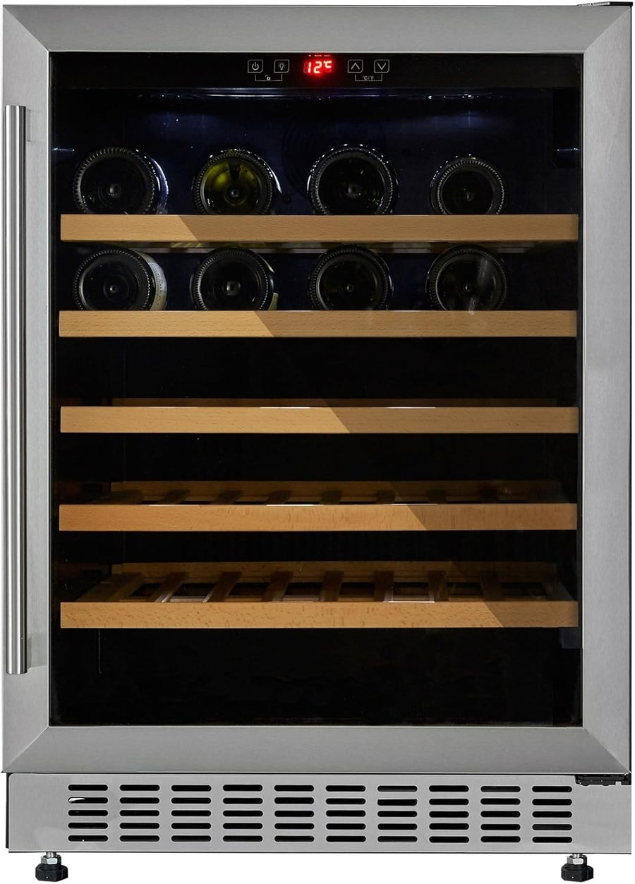 60cm Built In Wine Cooler 54 Bottle Under Counter Stainless Steel LED