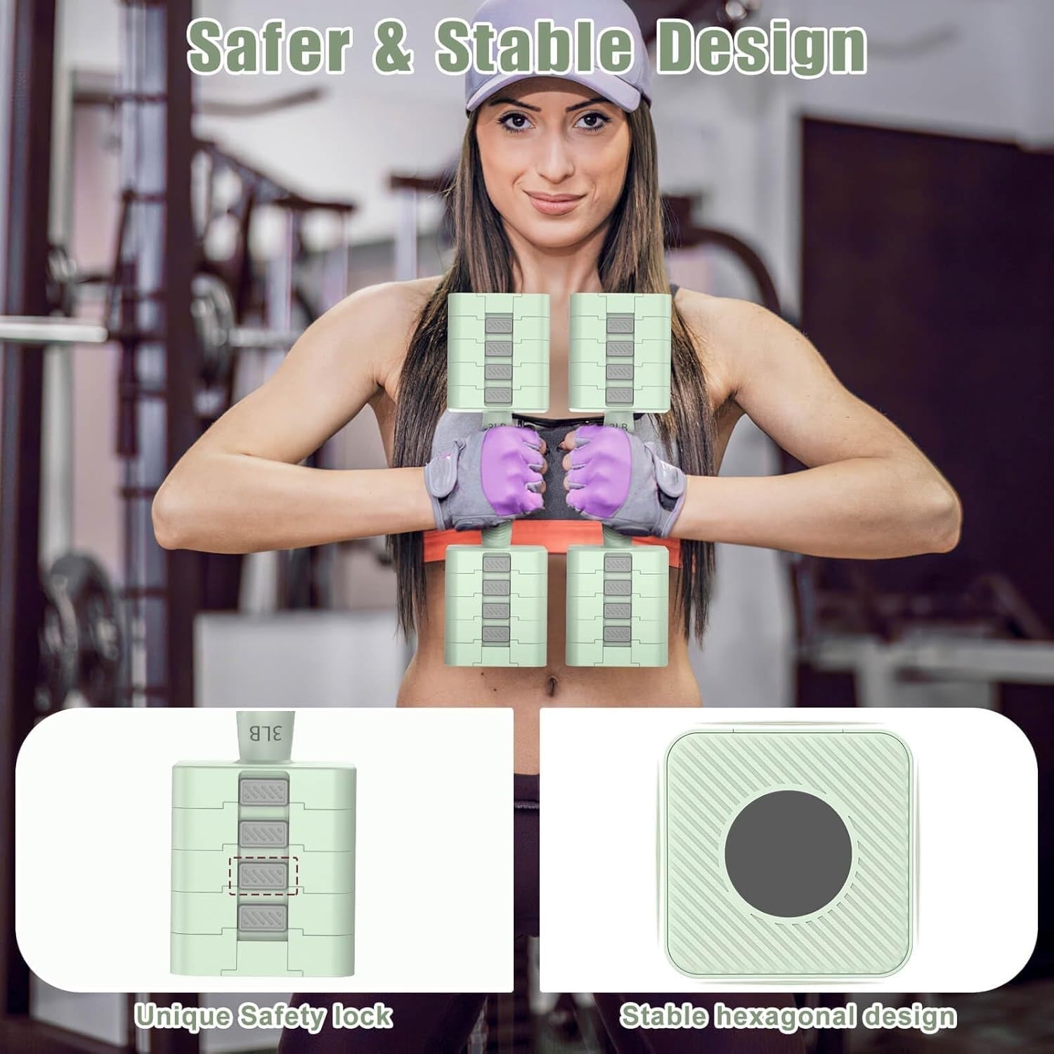Adjustable Dumbbells Set 5-in-1 3–11LB Each Quick Change Home Weights