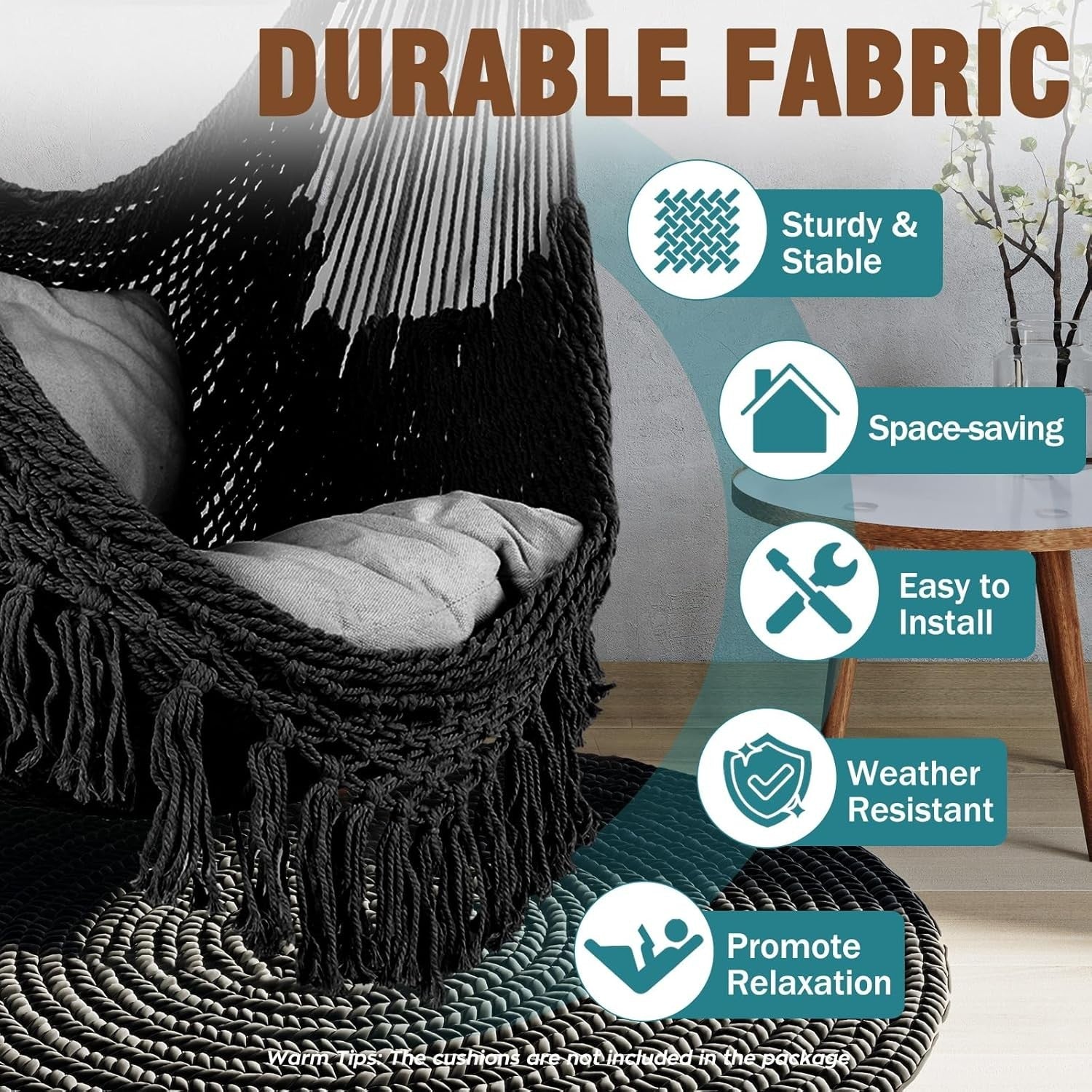 Super Large Hanging Hammock Chair – Comfy Mesh, Indoor Outdoor, 120kg Max