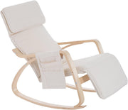 Rocking Recliner Chair w/ Adjustable Footrest & Pillow – Comfy Lounge Seat