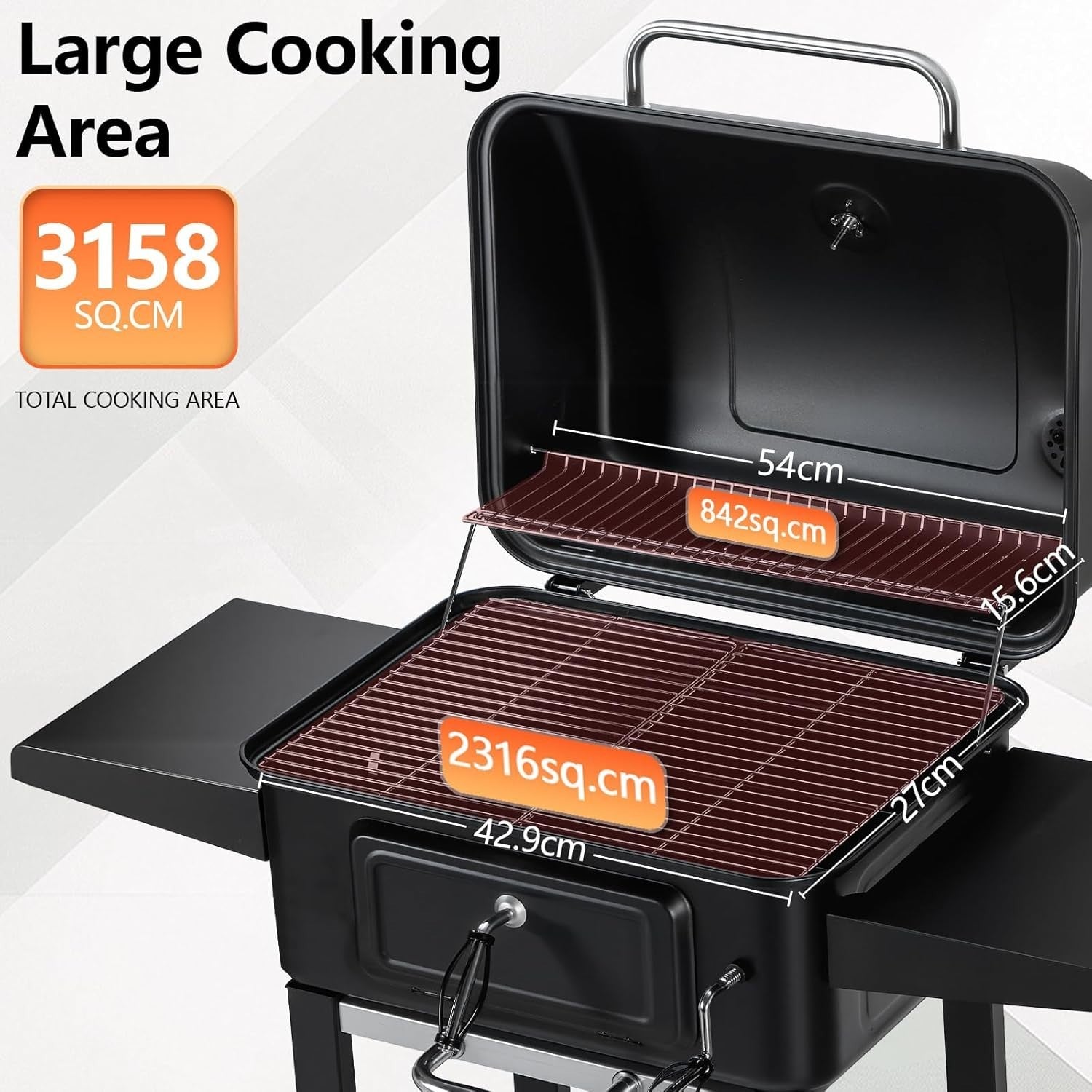 XL Charcoal Smoker BBQ Grill with Charcoal Starter | Barrel Drum Grill