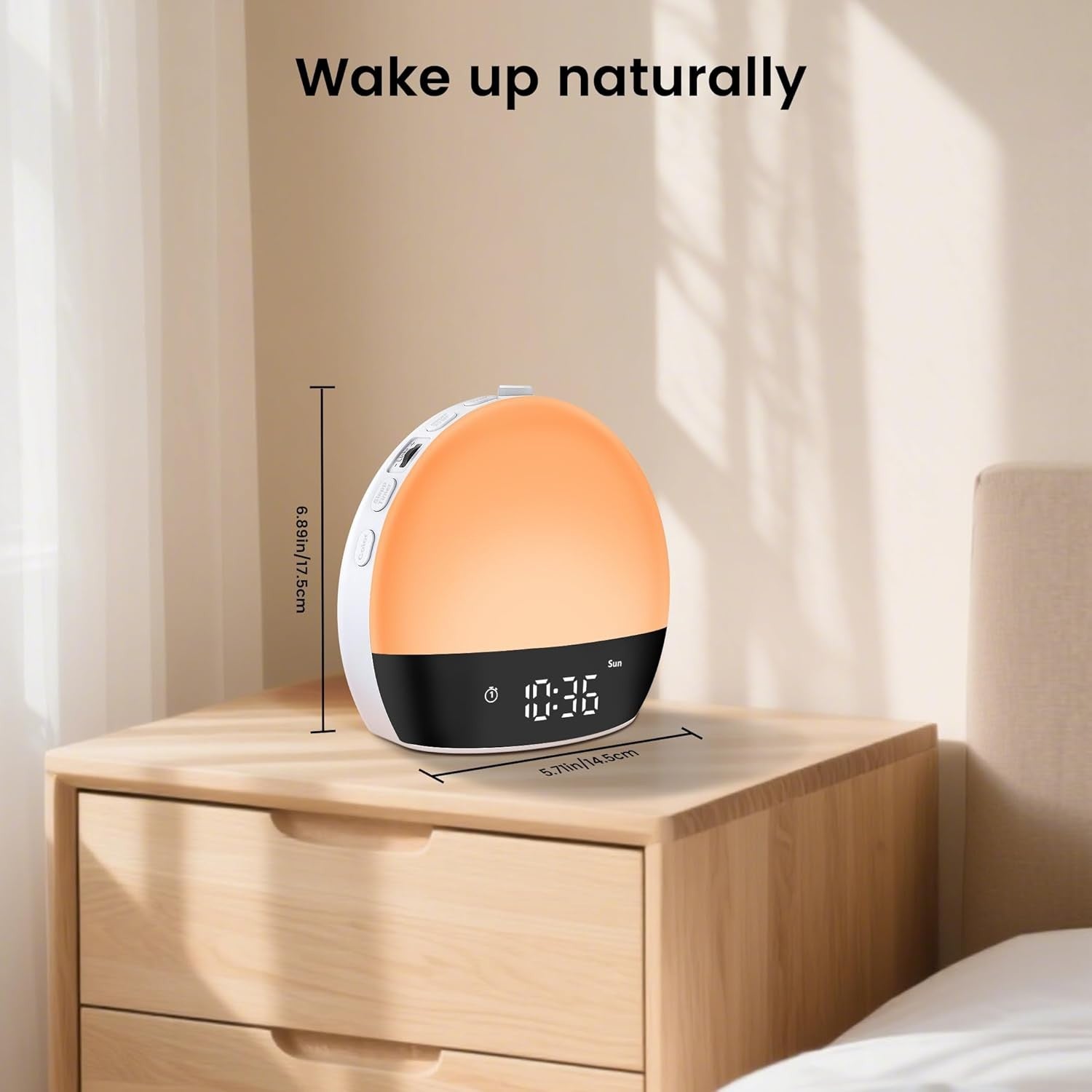 Sunrise Alarm Clock Wake Up Light White Noise Bluetooth Speaker Heavy Sleepers