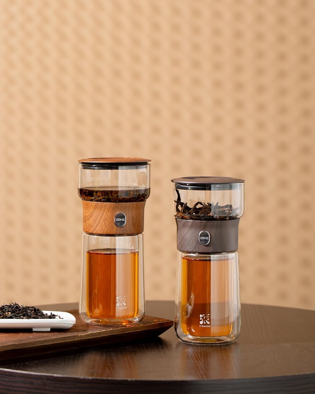 Glass Tea Infuser Teapot 270ml One Touch Brewer Loose Leaf Tea Set