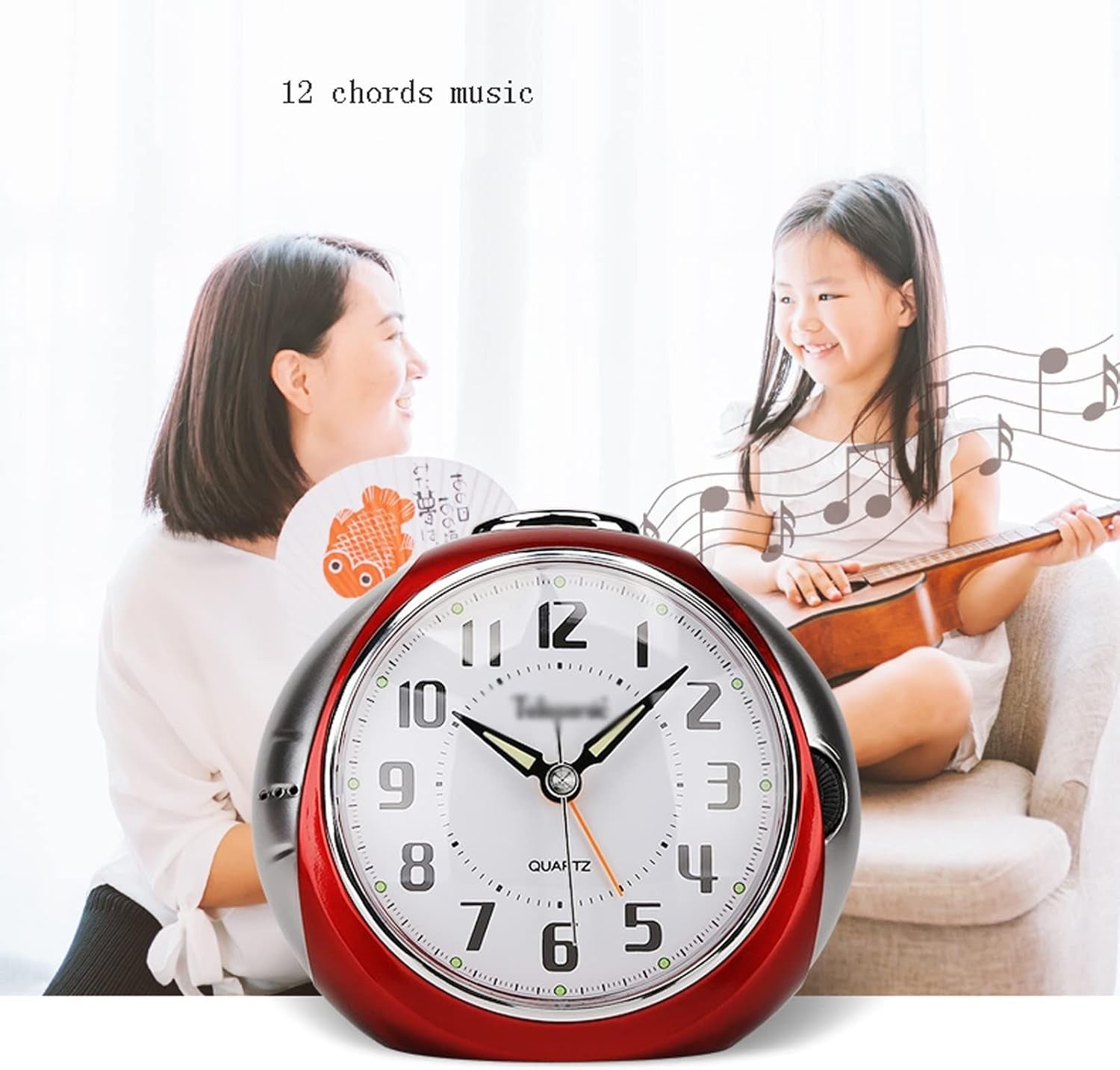 Silent Alarm Clock 5 Inch Non Ticking No Snooze Loud Heavy Sleepers