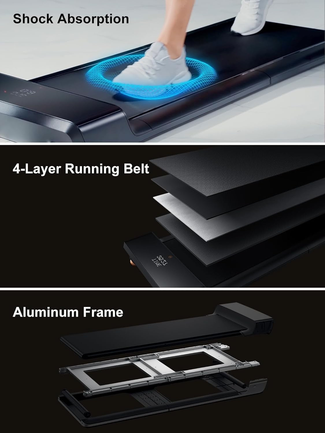 Compact Foldable Treadmill for Home & Office | Under Desk, Quiet, Portable