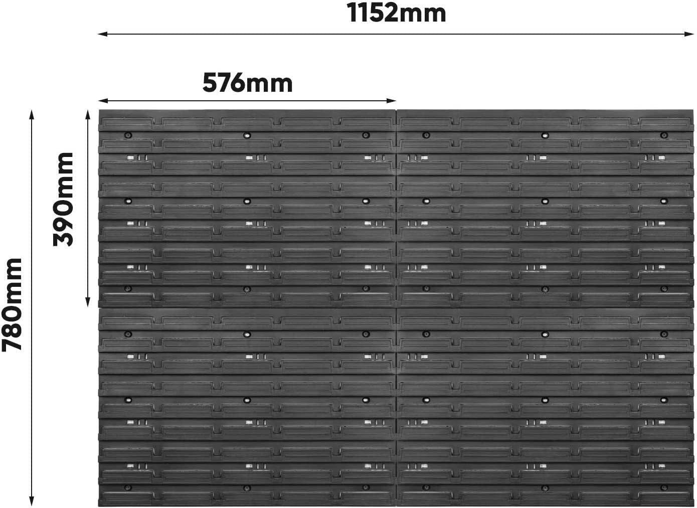 Garage Tool Peg Board Wall Storage Organizer Bin Rack Set