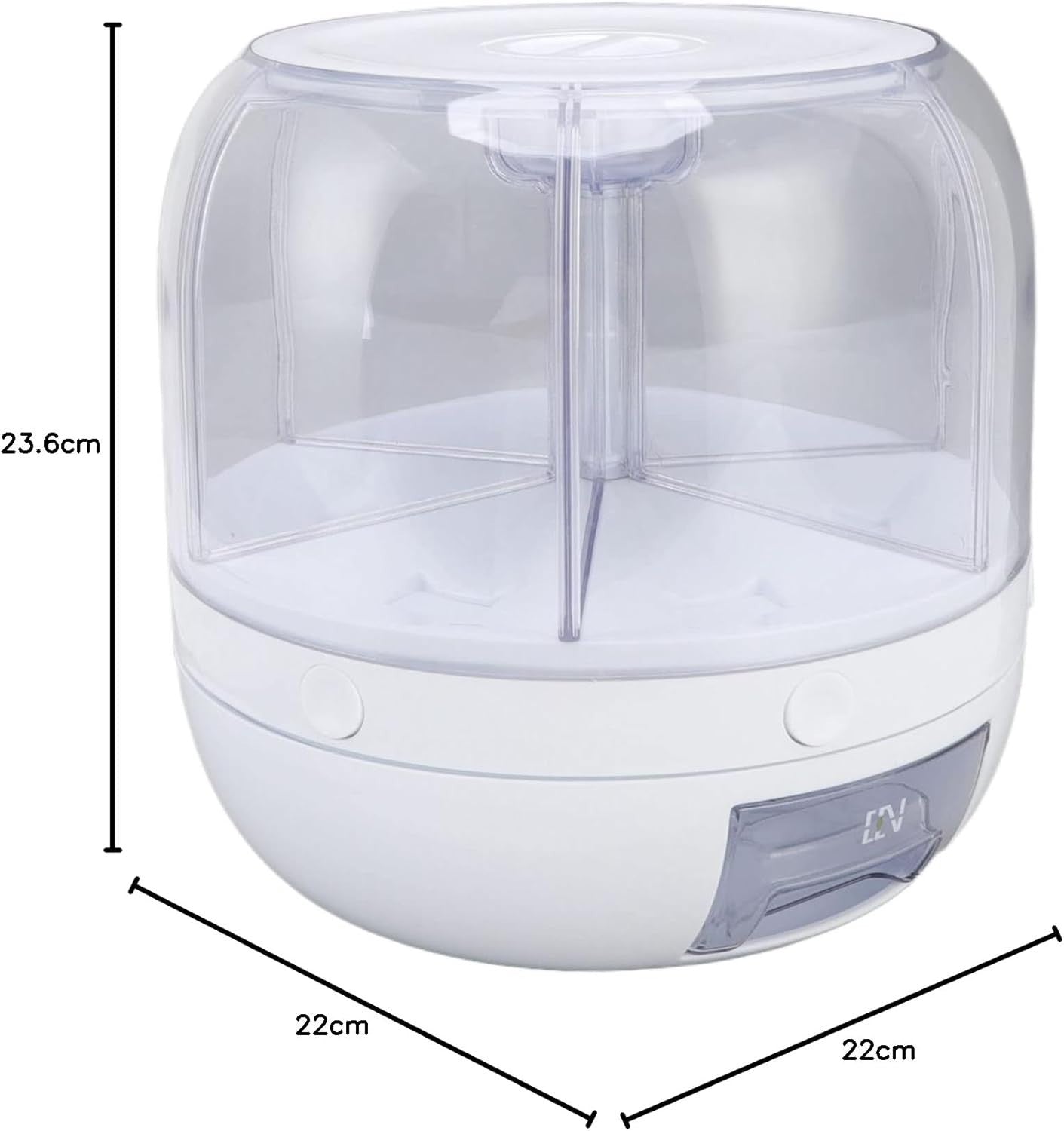 6 Grid 360° Rotating Rice Dispenser Airtight Grain 5KG