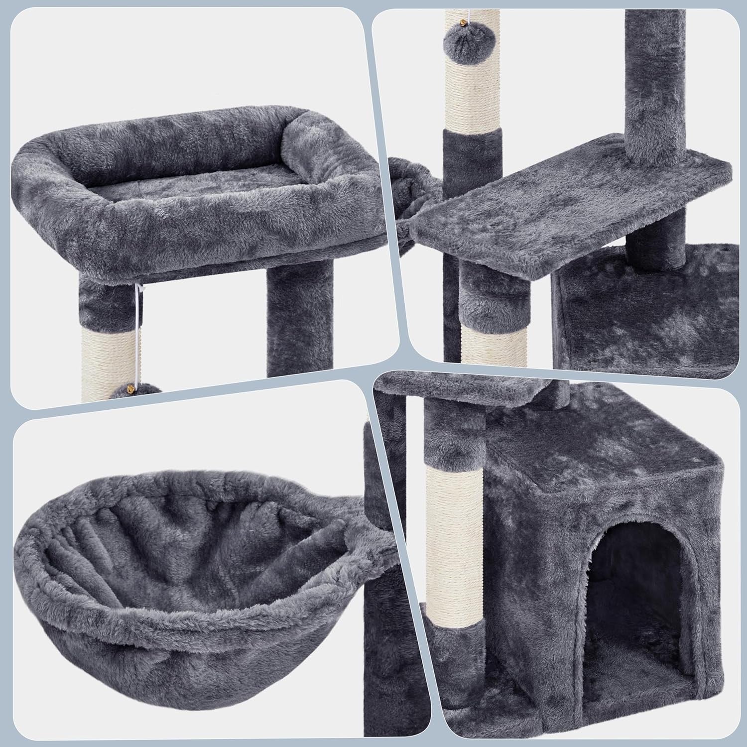 Compact Cat Tree Tower 84cm Multi Level Condo Scratcher Play House