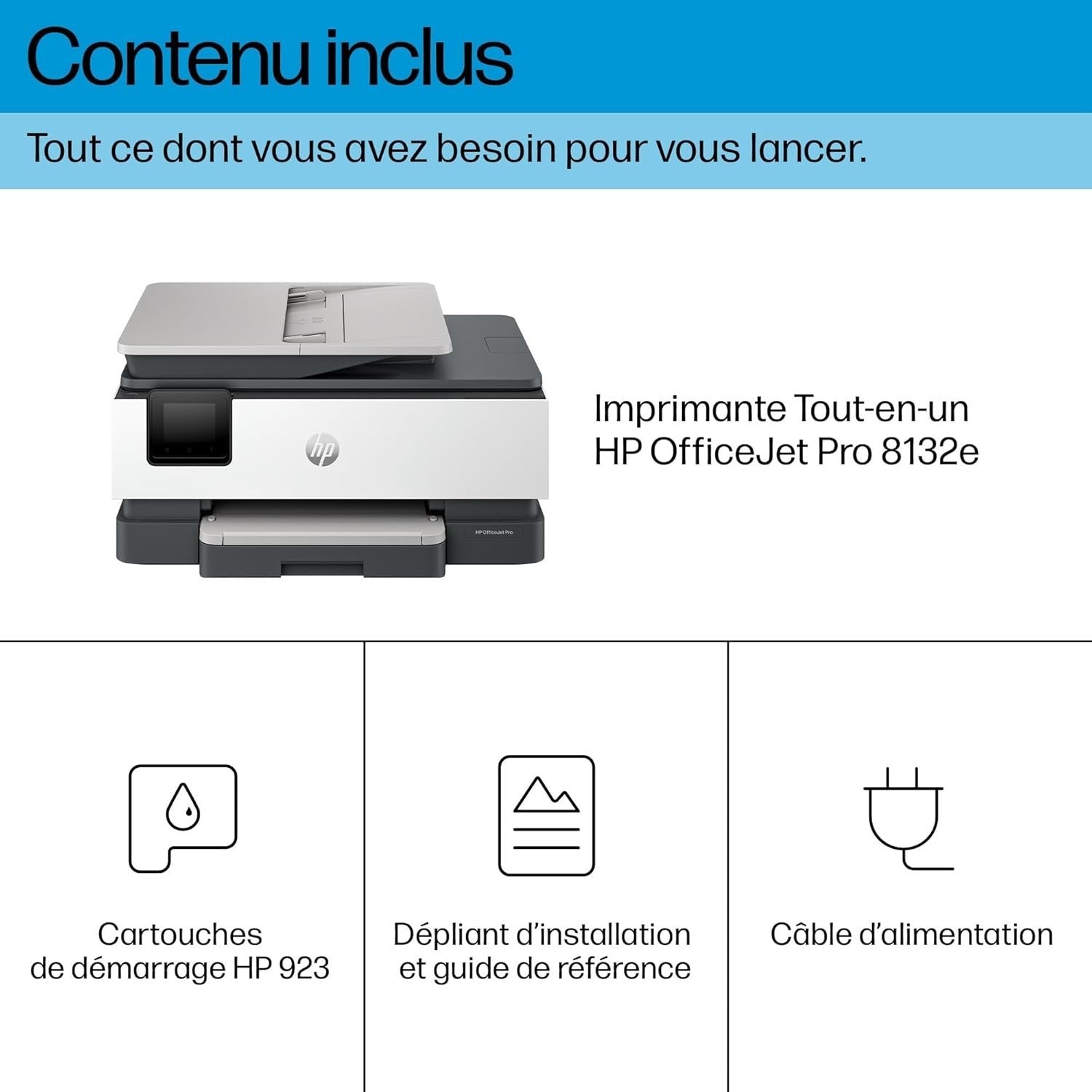 Colour All-in-One Printer | OfficeJet Pro 8132e | Print, Scan, Copy, Fax | Wi-Fi