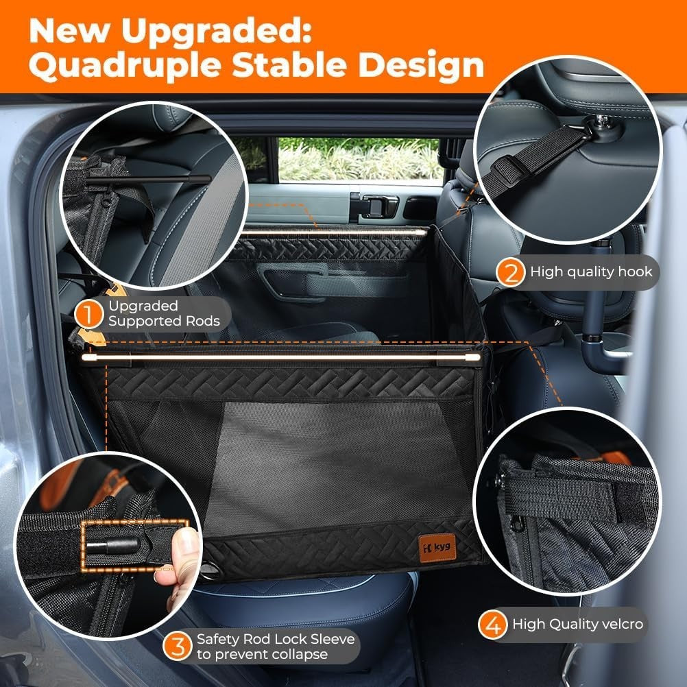 Large Dog Car Seat Extender Waterproof Backseat Travel Bed Foldable