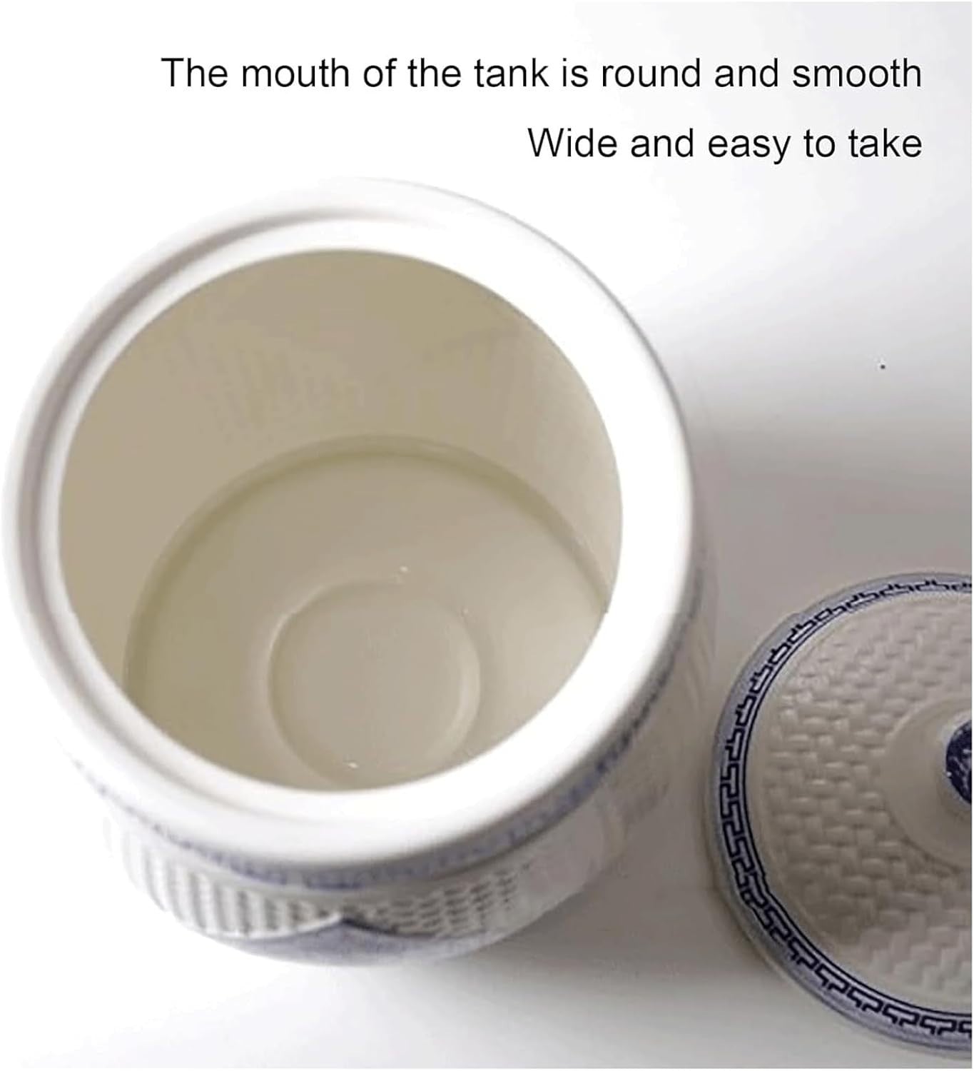 5KG Ceramic Rice Storage Jar with Lid Traditional Grain Container