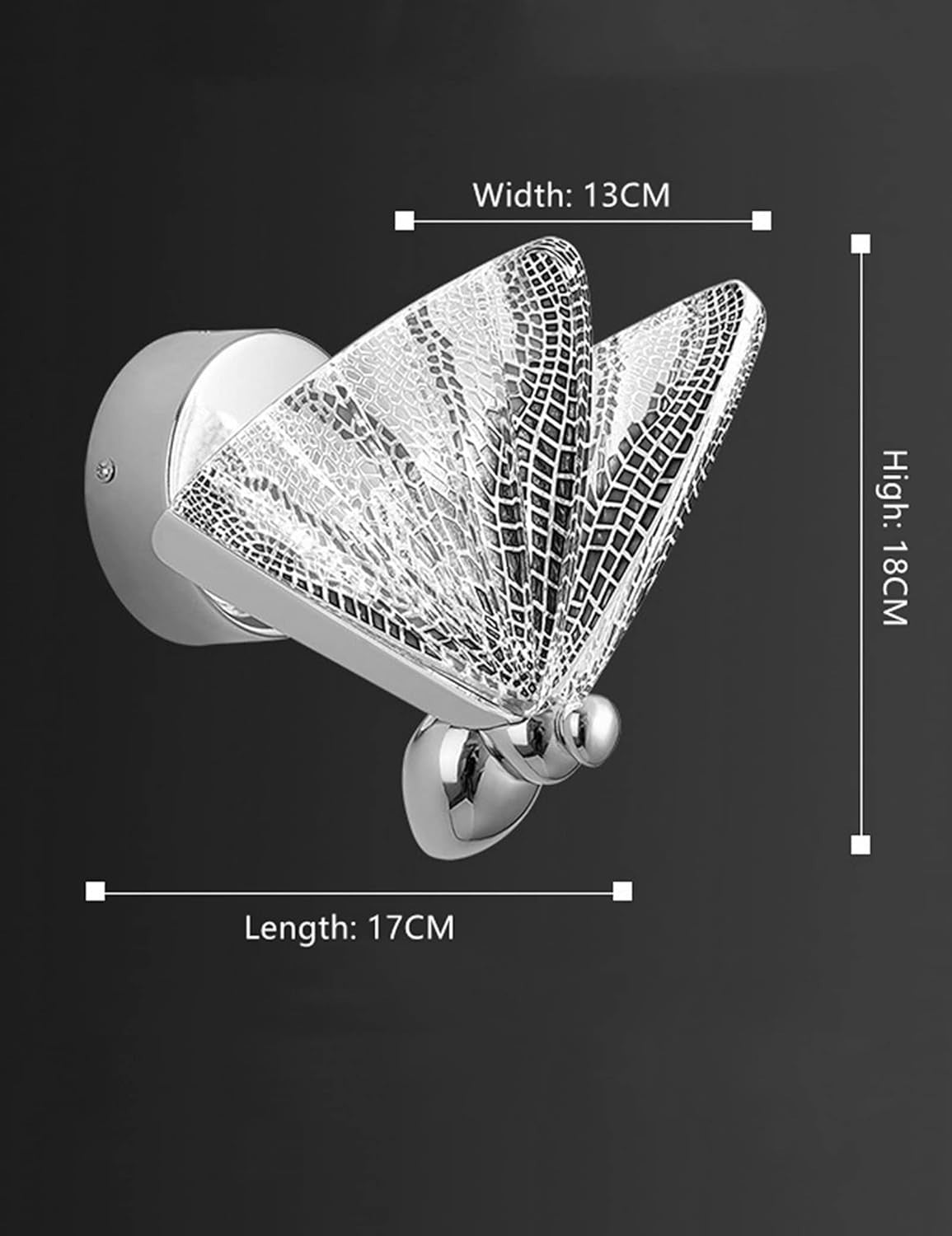 Decorative Butterfly LED Wall Sconces, Modern Acrylic Animal Design, 2-Pack