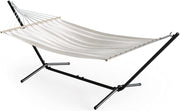 Adjustable Metal Frame Hammock with Stand – 190x120cm Cotton, 185KG Capacity
