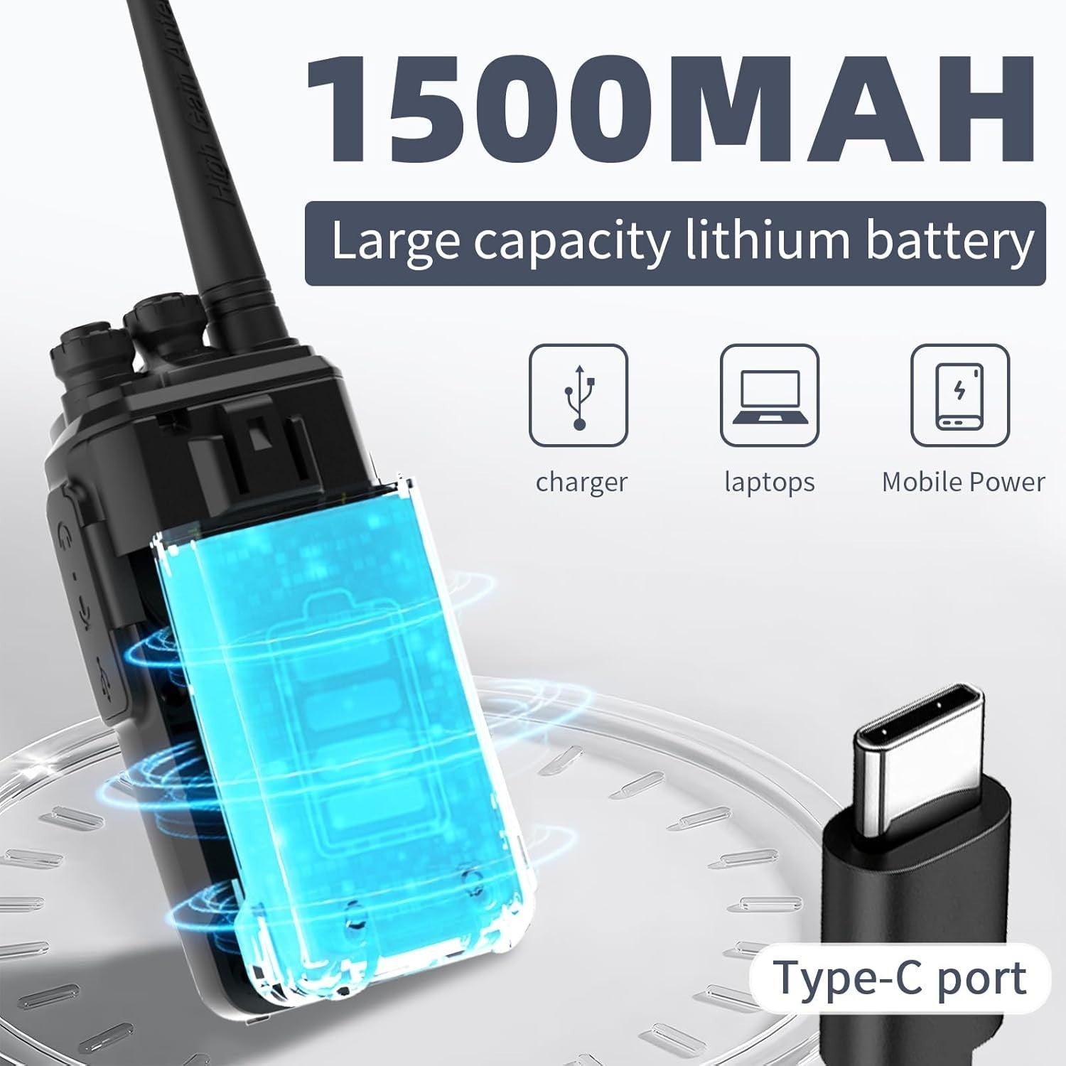 UHF Walkie Talkies 2 Pack Long Range VOX Scan Rechargeable 260 Channel
