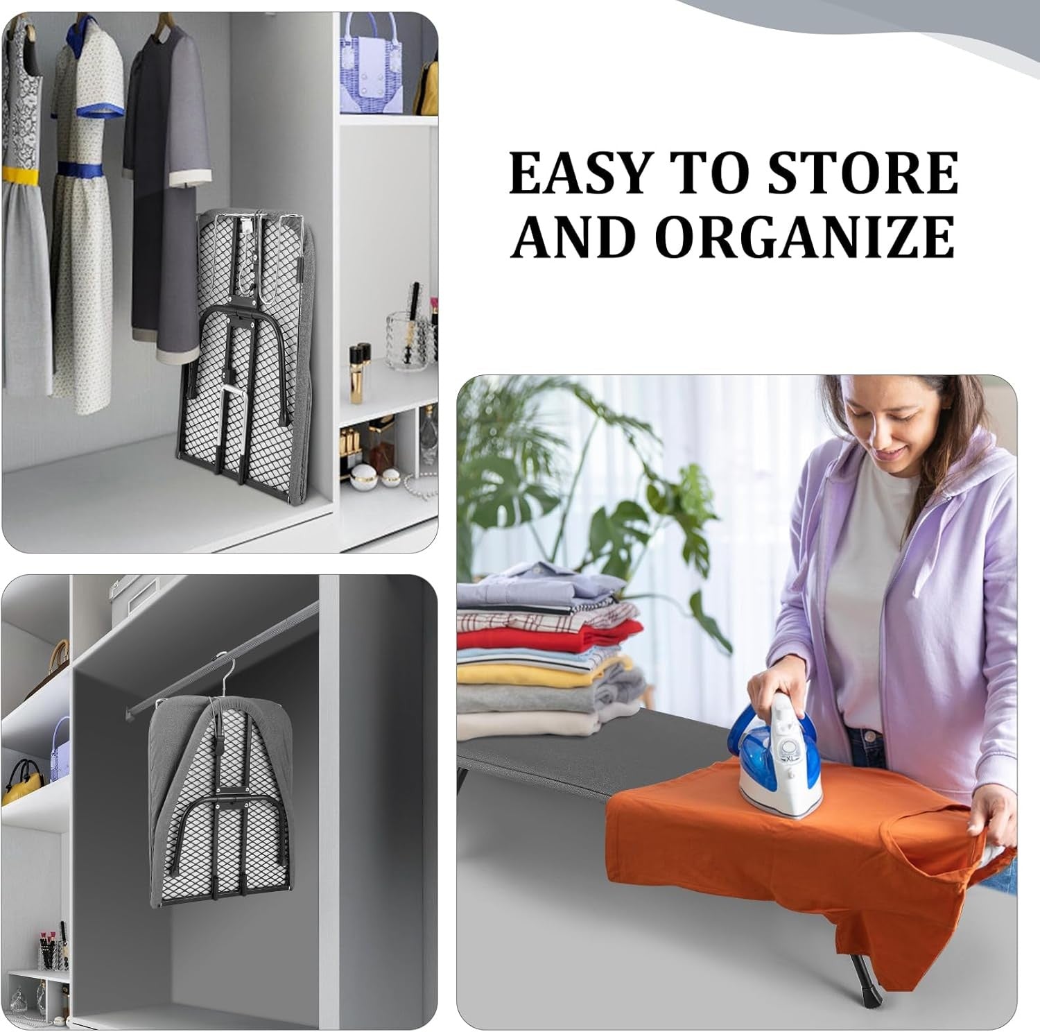 Compact Folding Ironing Board Tabletop Non Slip Legs with Storage Hook 81x31cm