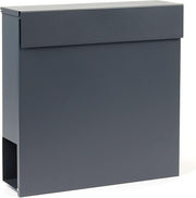 Wall Mounted Letter Box Dark Grey V49 Lockable Mailbox with Newspaper Holder