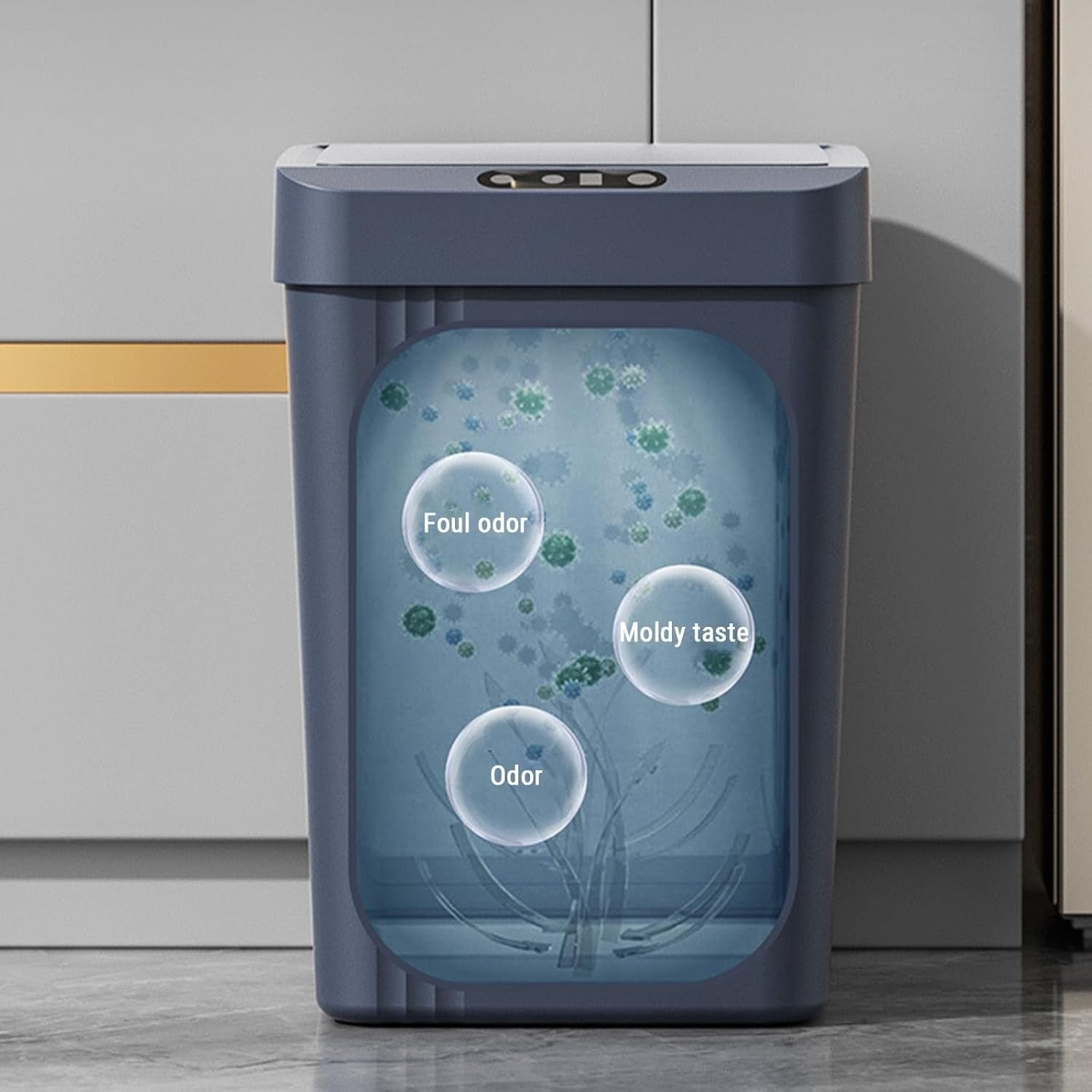 13L Touchless Kitchen Bin Motion Sensor Smart Trash Can Blue