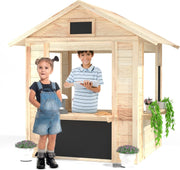 Wooden Kids Café Playhouse Market Stall Indoor Outdoor Shop