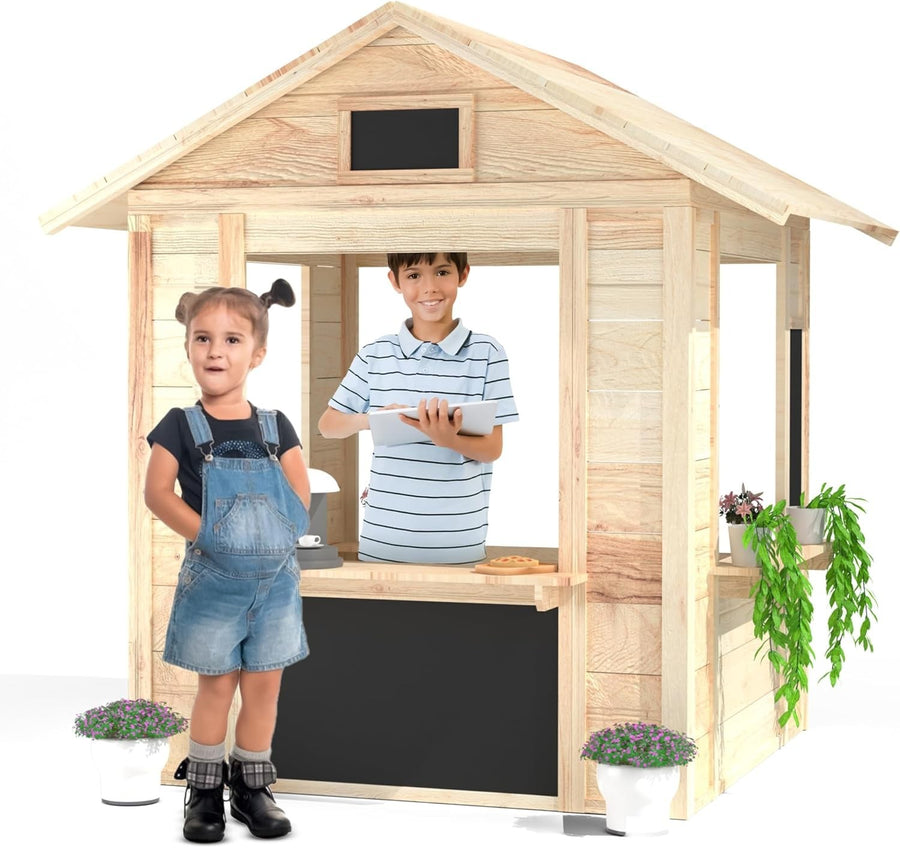 Wooden Kids Café Playhouse Market Stall Indoor Outdoor Shop