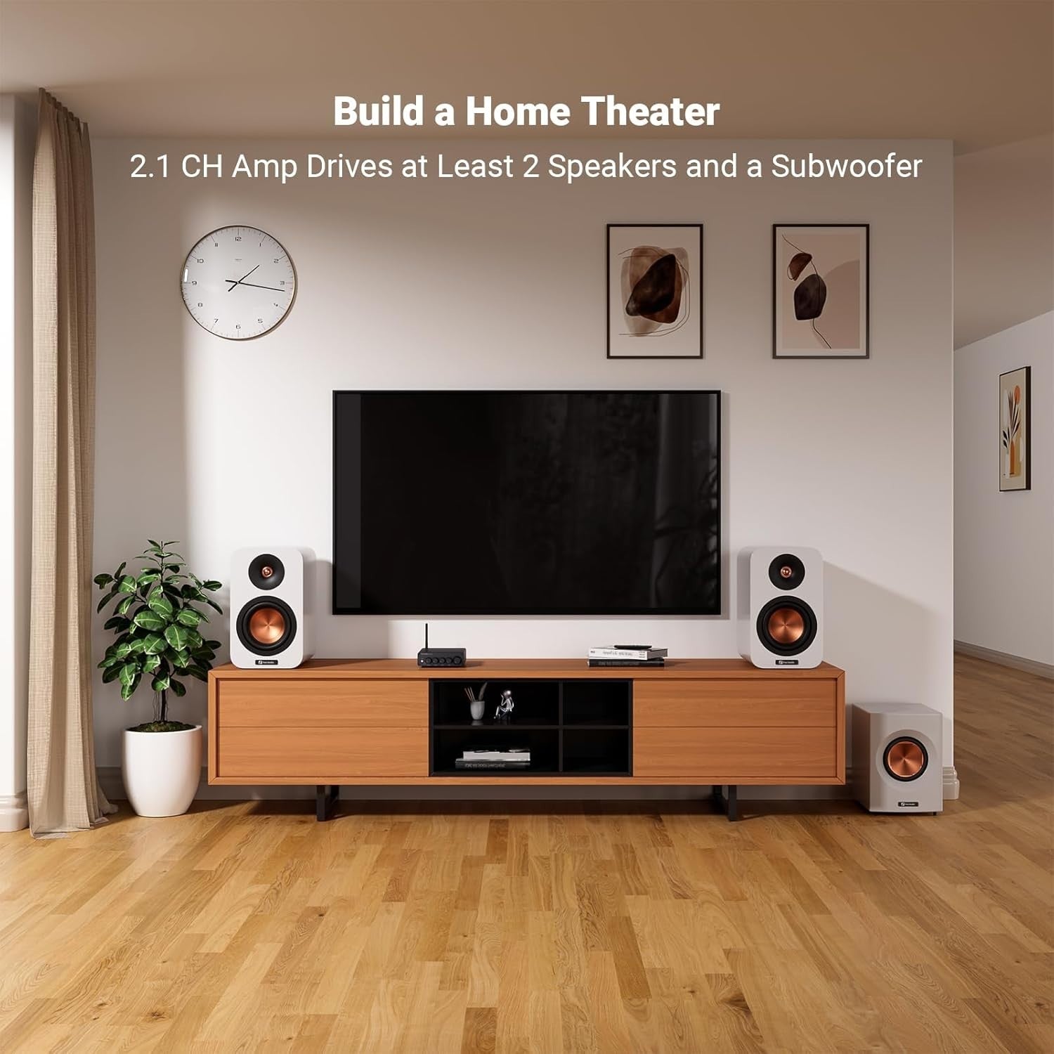 2.1 Bluetooth Amplifier 165Wx2+350W Subwoofer HiFi Amp