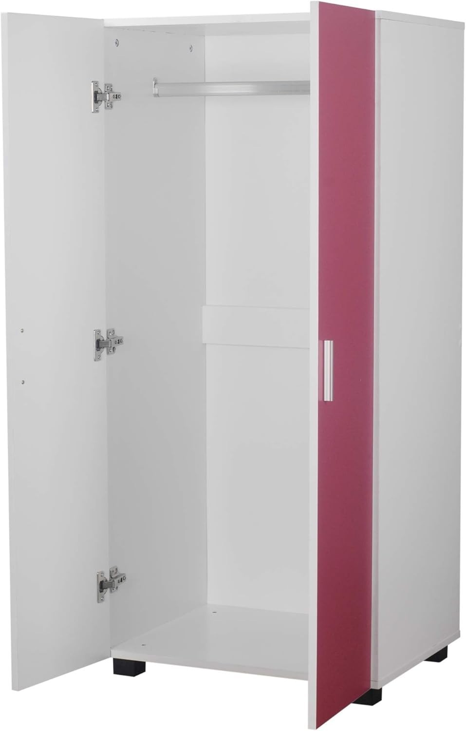 Kids Pink 2 Door Wardrobe with Hanging Rail Storage – Sturdy & Modern