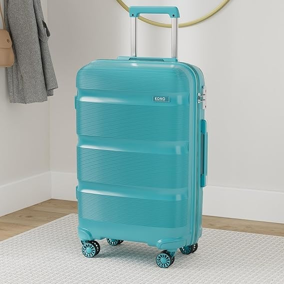 24 Inch Lightweight Hard Shell Suitcase PP 4 Spinner Wheels TSA Lock