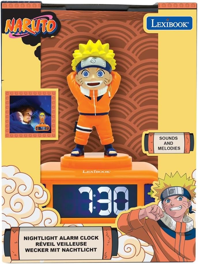 Kids Ninja Anime Alarm Clock Night Light LED Display Snooze Sounds Bedroom