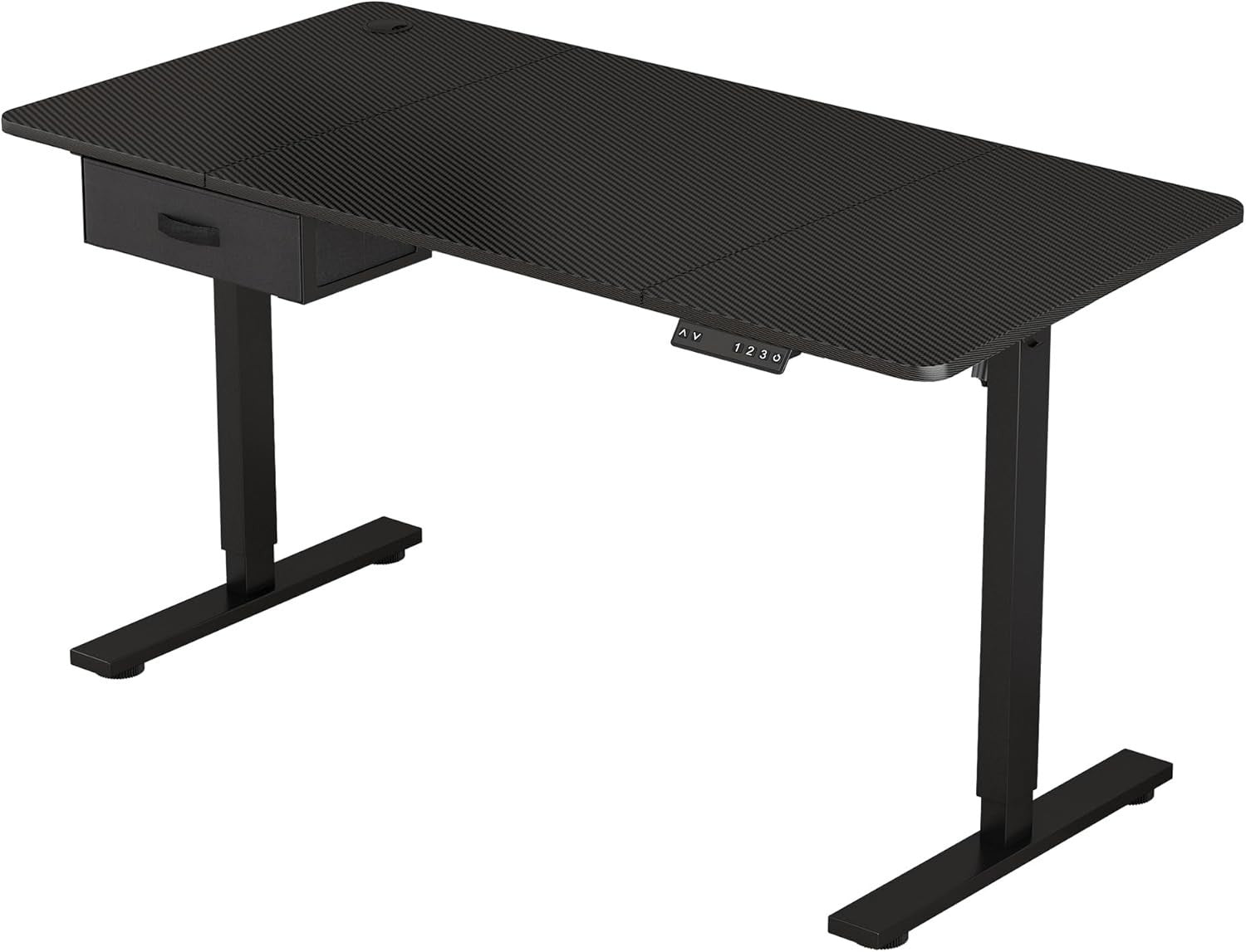 Electric Standing Desk 140x60cm w/Drawer, USB Port & Memory Control Black