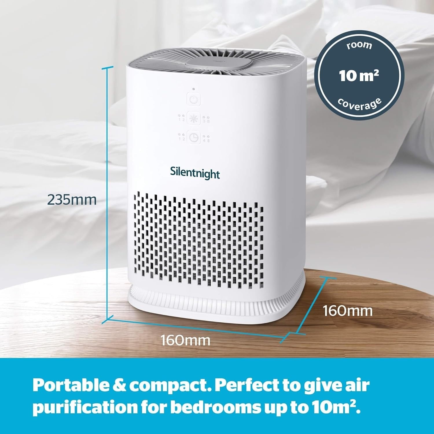 Ultra Quiet HEPA Air Purifier Bedroom Sleep Mode Timer Allergy Relief