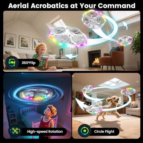 DEERC D13 Kids Mini Drone, LED Lights, Obstacle Avoidance, 21 Min Flight
