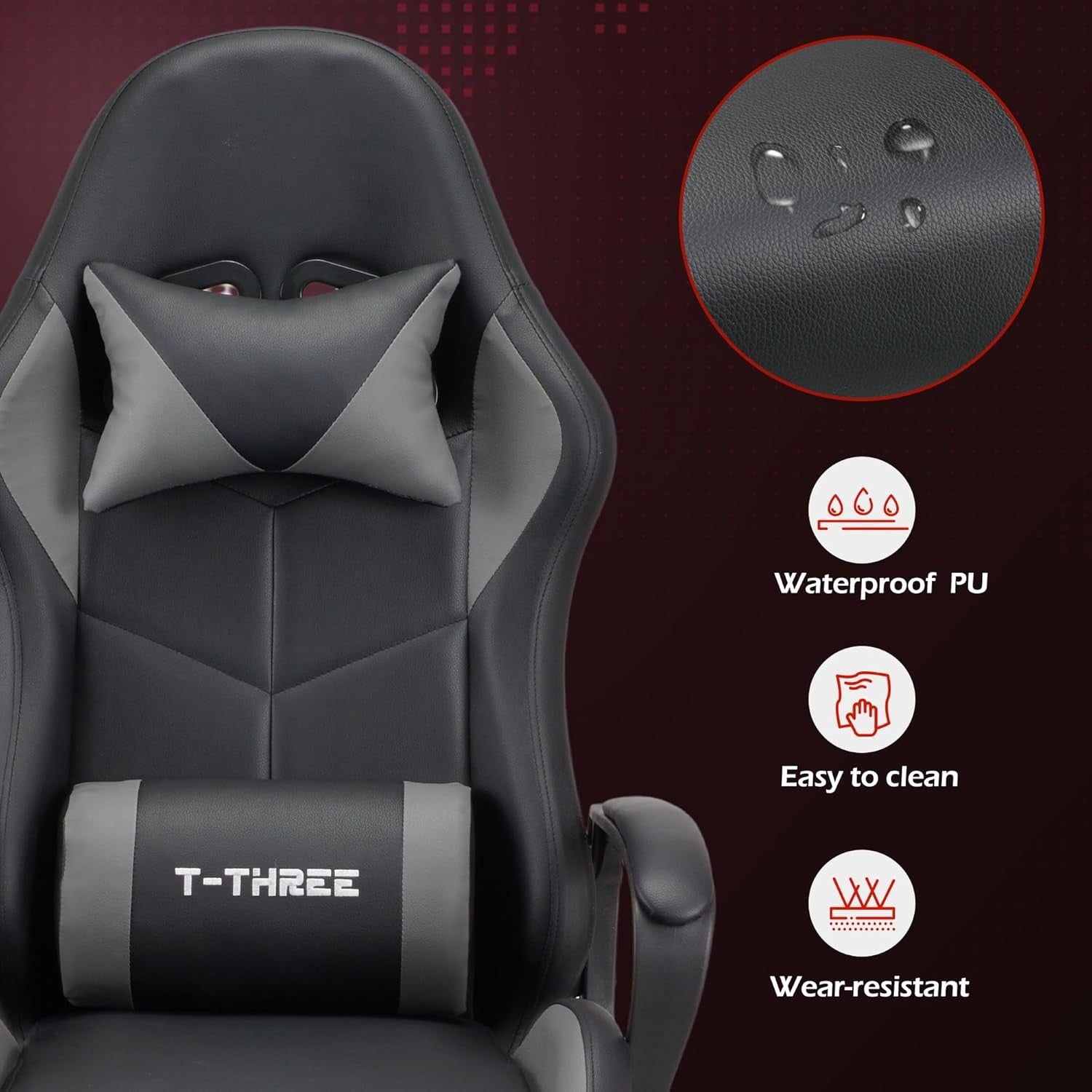 Ergonomic Gaming Chair High Back Swivel Office Chair Grey