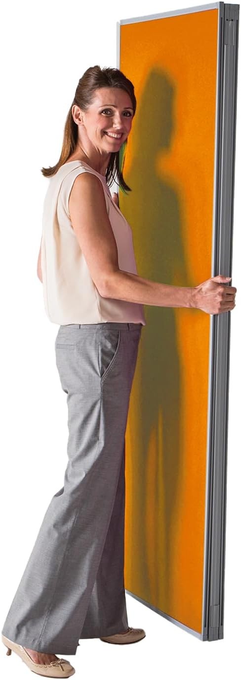 Orange 5-Panel Folding Room Divider 180×300cm | Office & School Partition