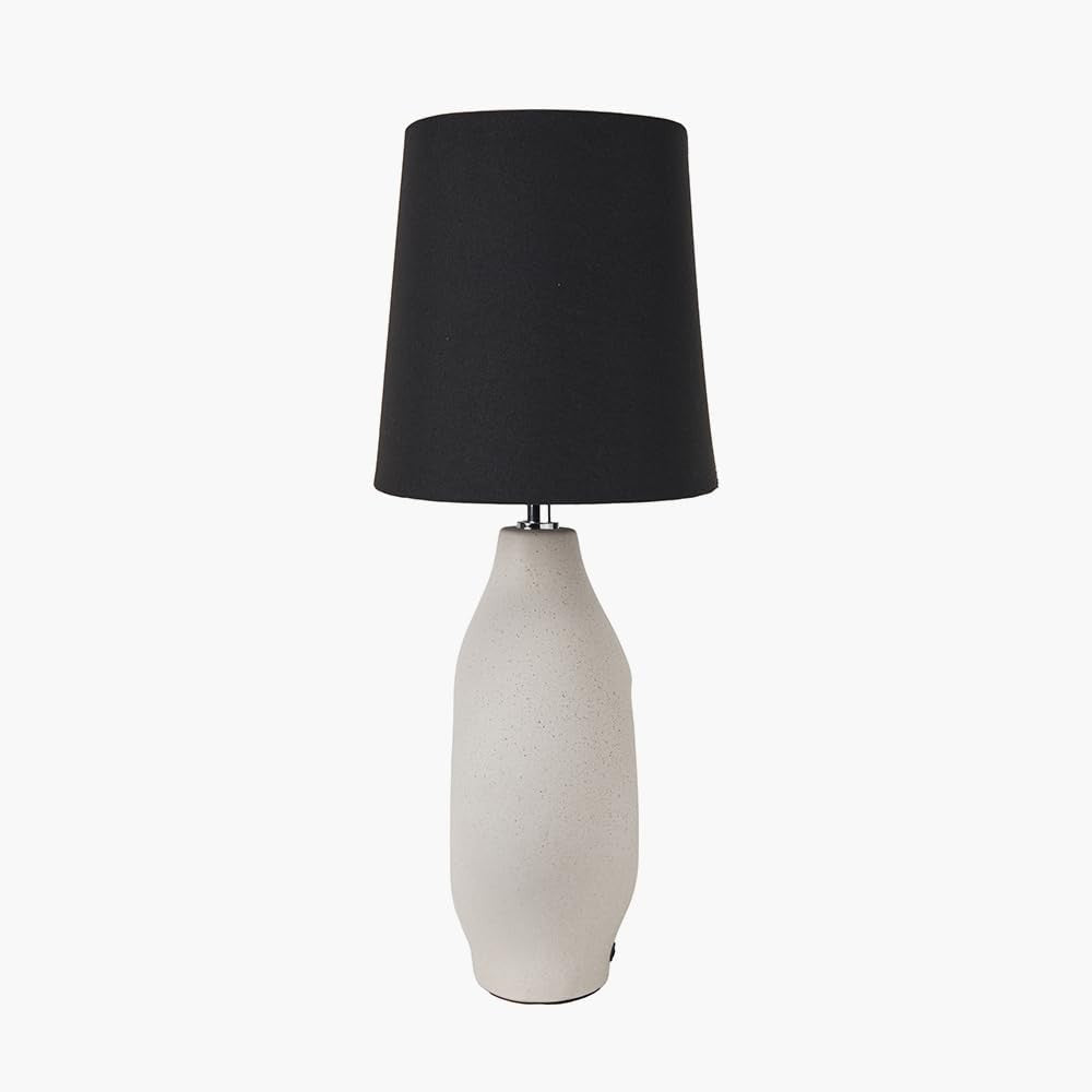 Modern Boho Ceramic Table Lamp with Black Shade – Stylish & Functional