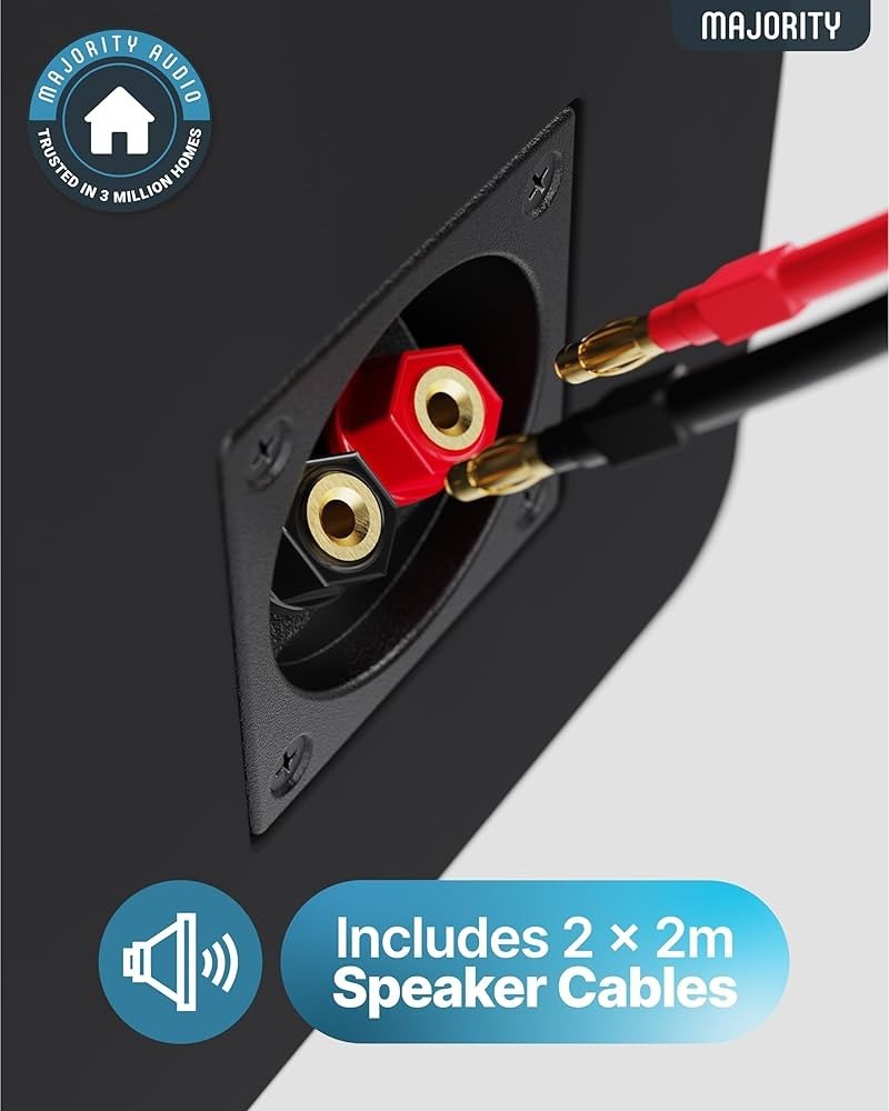 Passive Bookshelf Speakers Hi-Fi Stereo Pair 60W RMS Compact Black