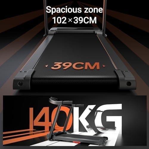 Foldable Home Treadmill 12KM/H 3HP Heart Rate Sensor Shock Absorbent