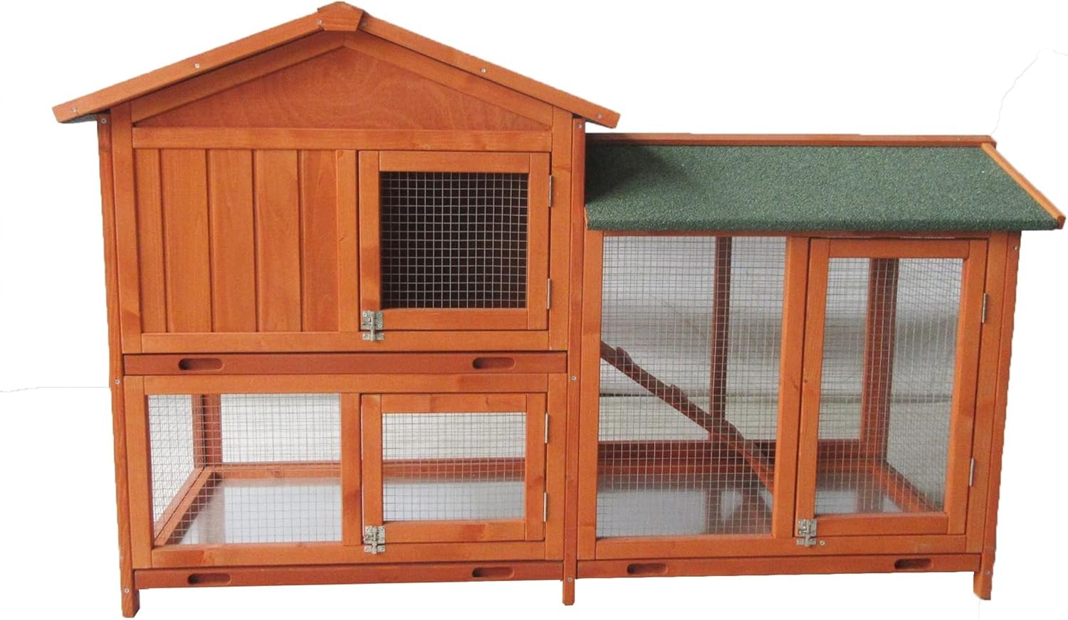 Large Double Decker Rabbit Hutch with Run Extra Outdoor Wooden Cage