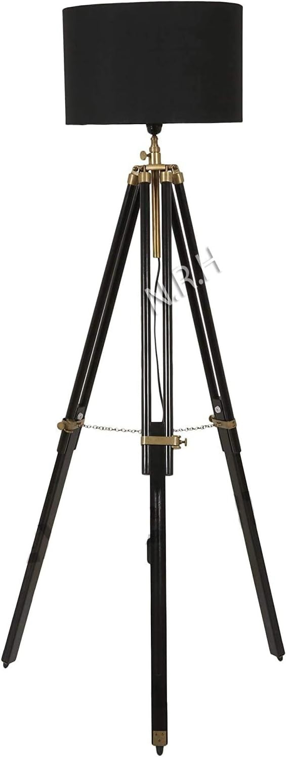 Tripod Floor Lamp Base Mid Century Black Standing Light Adjustable GU10