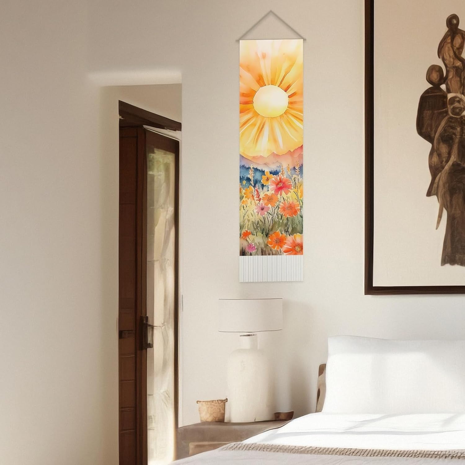2PCS Boho Sun Tapestry 130x33cm Sunrise Wall Hanging Decor