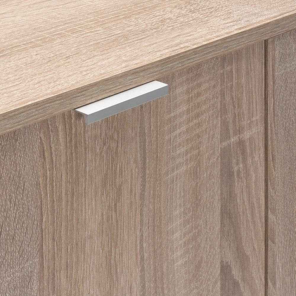 Oak Effect 2 Door Storage Cabinet 71x74cm | Modern Bookshelf Unit