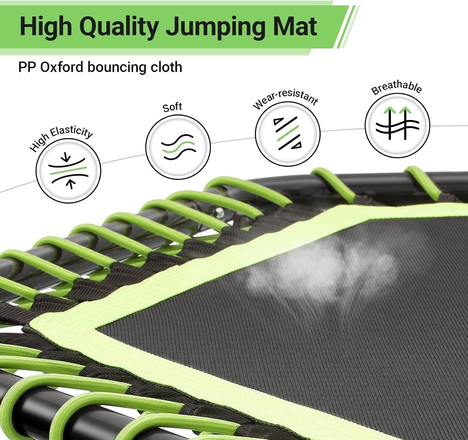 48in Quiet Bungee Rebounder Trampoline Adjustable T-Bar Indoor Fitness