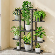 5 Tier Metal Plant Stand Indoor Outdoor Tall Flower Pot Display Rack Dark Grey