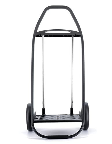 2-Wheel Aluminium Folding Shopping Trolley Big Bag with Pockets – Black