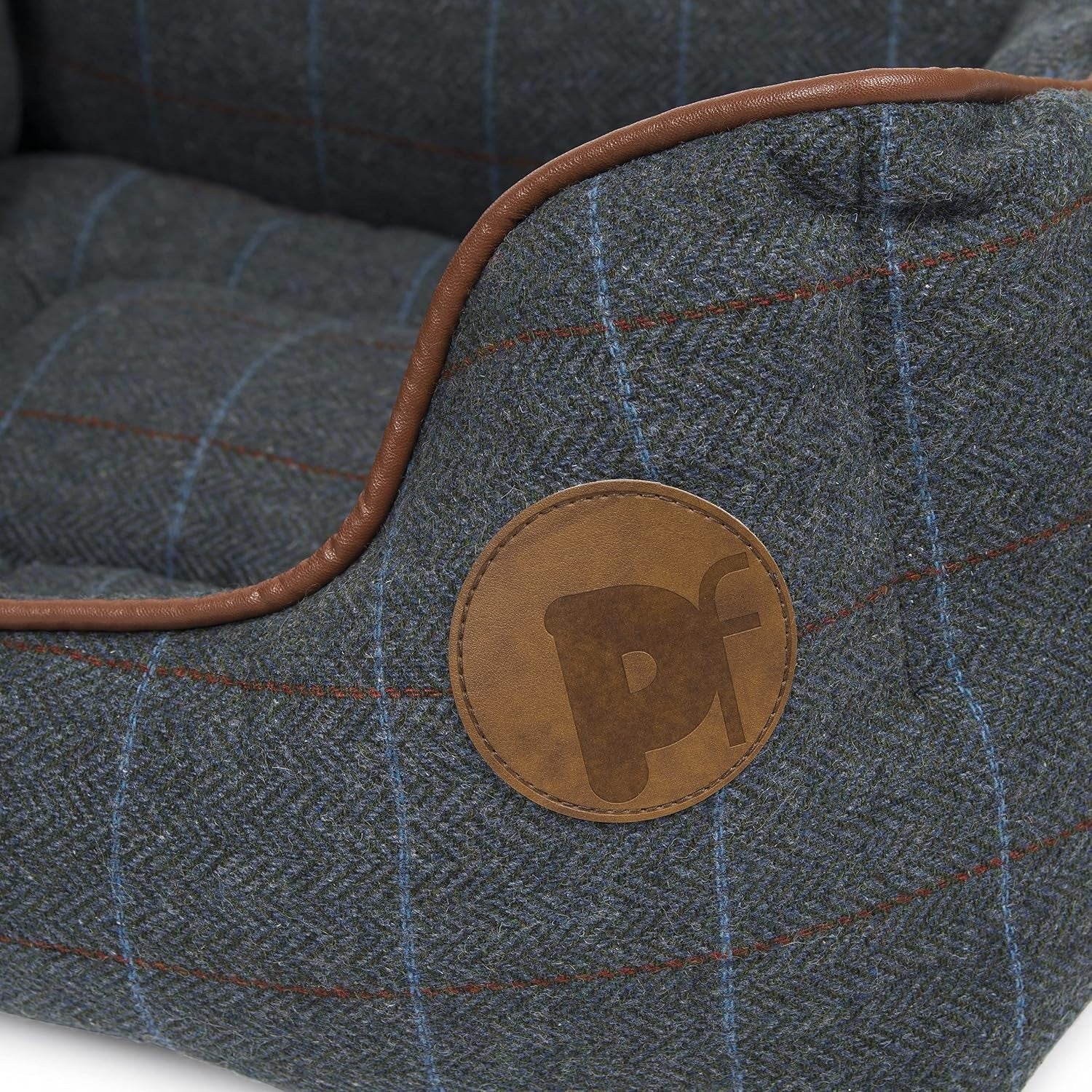 Small Tweed Dog Bed 50x42cm Reversible Cushion Cozy