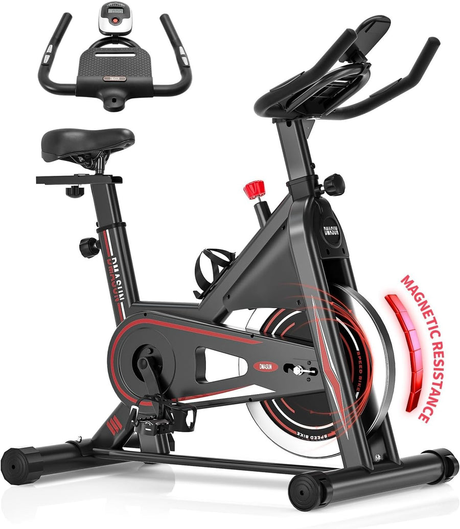 Magnetic Indoor Exercise Bike w/ LCD Monitor, Heavy-Duty Frame & 160kg Capacity