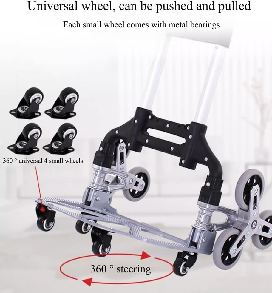 Stair Climbing Cart 330lb Heavy Duty Folding Hand Truck 10 Wheel Trolley