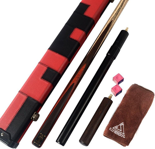 57" 3/4 Joint Snooker Pool Cue 18oz 9.5mm Tip Extensions Case Set